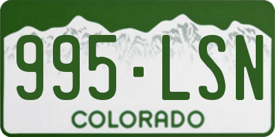 CO license plate 995LSN