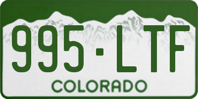 CO license plate 995LTF
