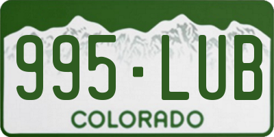 CO license plate 995LUB