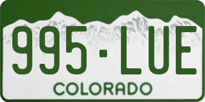 CO license plate 995LUE