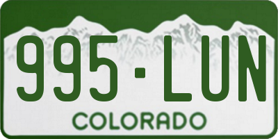 CO license plate 995LUN