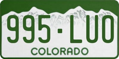 CO license plate 995LUO