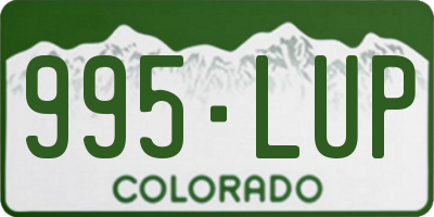 CO license plate 995LUP