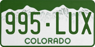 CO license plate 995LUX