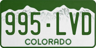 CO license plate 995LVD