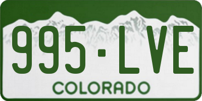 CO license plate 995LVE