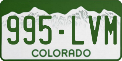 CO license plate 995LVM