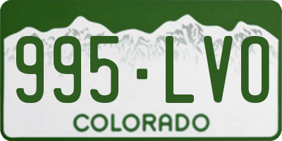 CO license plate 995LVO