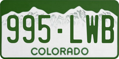 CO license plate 995LWB
