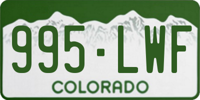 CO license plate 995LWF