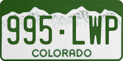 CO license plate 995LWP