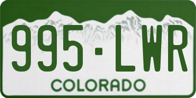 CO license plate 995LWR