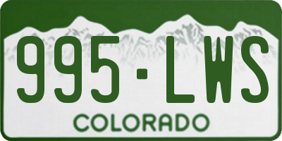CO license plate 995LWS