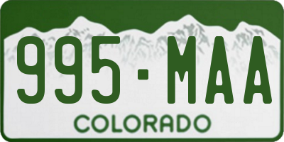 CO license plate 995MAA