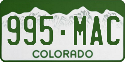 CO license plate 995MAC