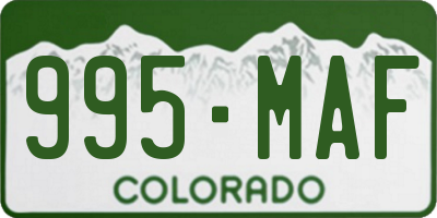 CO license plate 995MAF