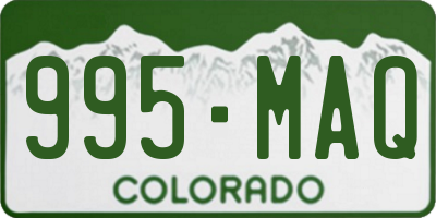 CO license plate 995MAQ