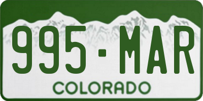 CO license plate 995MAR