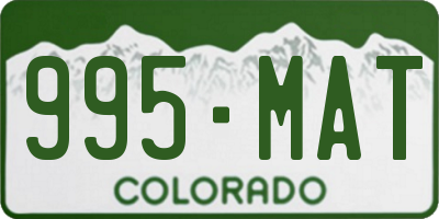 CO license plate 995MAT