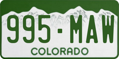 CO license plate 995MAW