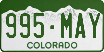CO license plate 995MAY