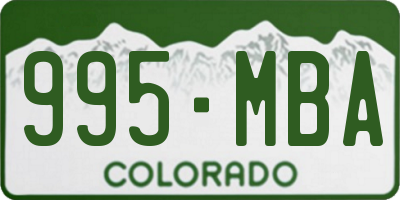 CO license plate 995MBA
