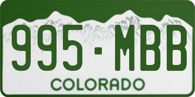 CO license plate 995MBB