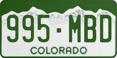 CO license plate 995MBD