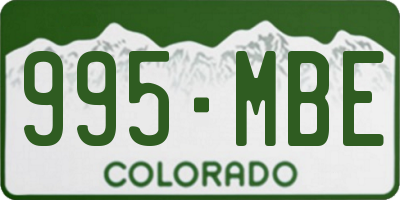 CO license plate 995MBE