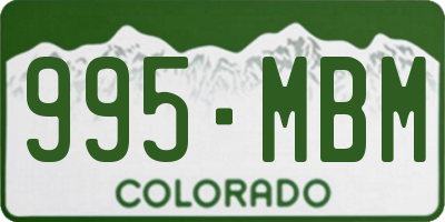 CO license plate 995MBM