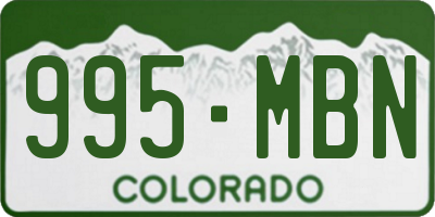 CO license plate 995MBN