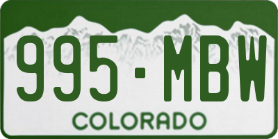 CO license plate 995MBW