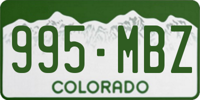 CO license plate 995MBZ