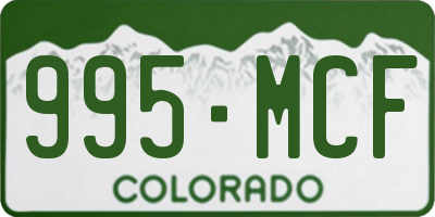 CO license plate 995MCF