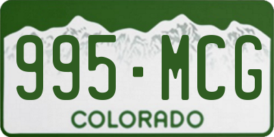 CO license plate 995MCG