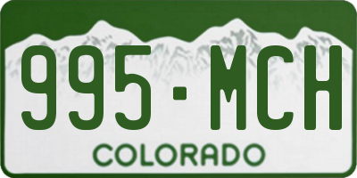 CO license plate 995MCH