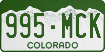 CO license plate 995MCK