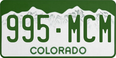 CO license plate 995MCM
