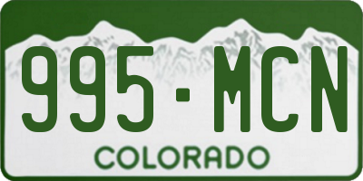 CO license plate 995MCN