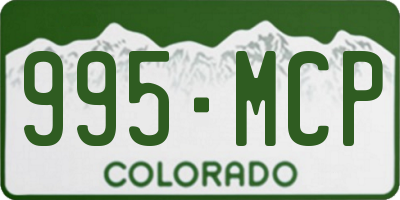 CO license plate 995MCP
