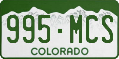CO license plate 995MCS