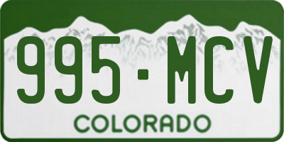 CO license plate 995MCV