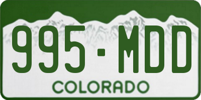 CO license plate 995MDD