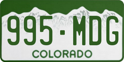CO license plate 995MDG