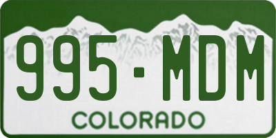 CO license plate 995MDM