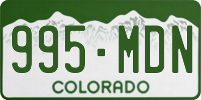 CO license plate 995MDN