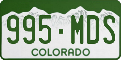CO license plate 995MDS