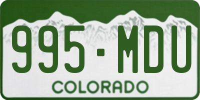 CO license plate 995MDU