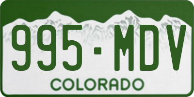 CO license plate 995MDV