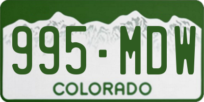 CO license plate 995MDW